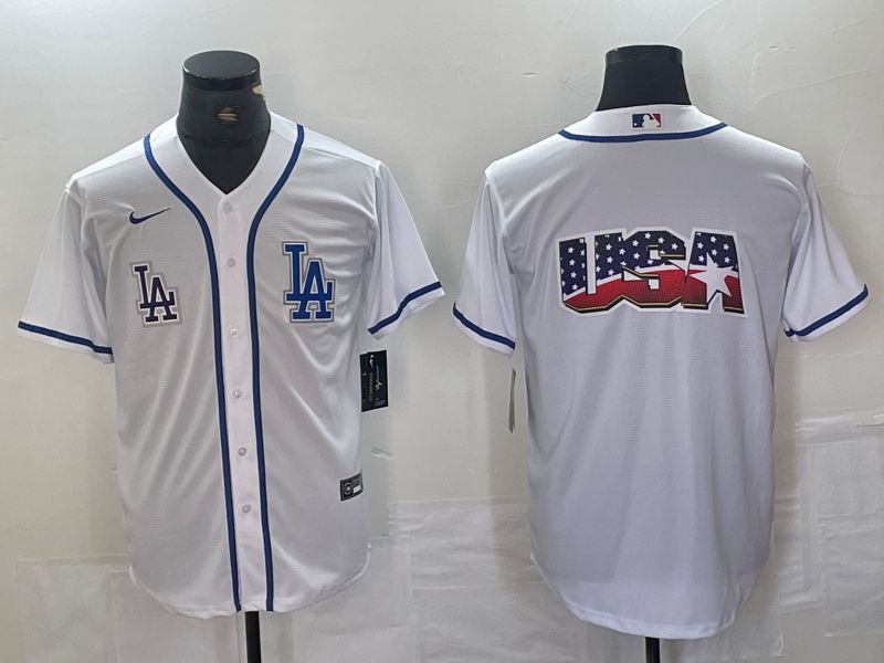 Men Los Angeles Dodgers Blank White Second generation joint name Nike 2024 MLB Jersey style 12